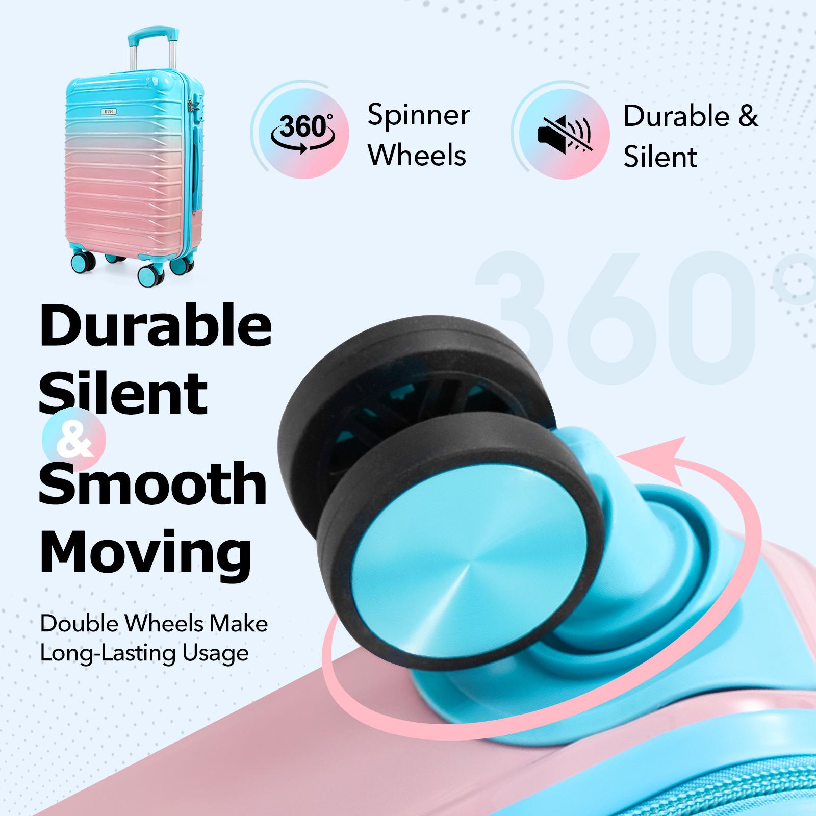 UUH 4 Piece luggage sets with TSA Locks - Suitcase & Bags for Travel, PC+ABS Hardshell Luggage TSA Lock Spinner Wheels Hardshell Lightweight UUH 4 Piece luggage sets with TSA Locks - Suitcase & Bags for Travel, PC+ABS Hardshell Luggage TSA Lock Spinner Wheels Hardshell Lightweight