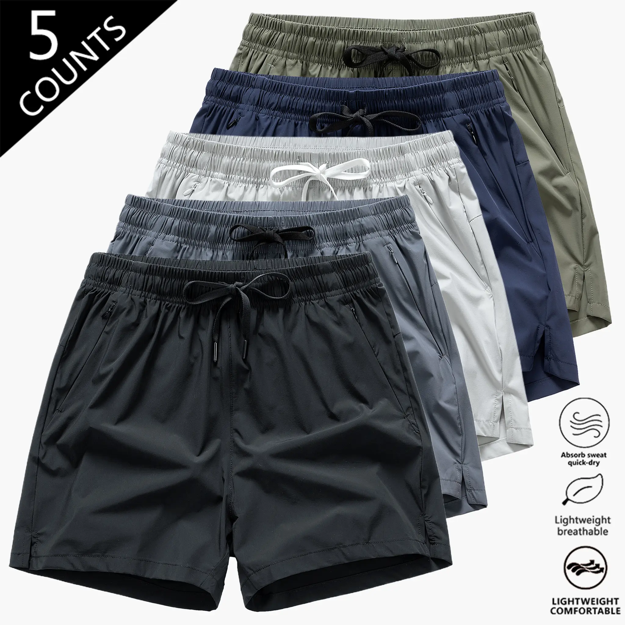 Men’s quick-dry, lightweight, breathable beach swim trunks with pockets and an elastic waistband with drawstring; suitable for everyday casual wear, summer swimming bottoms, and sports swimwear—essential shorts for summer. Swimwear Shorts Summer Swim Bott