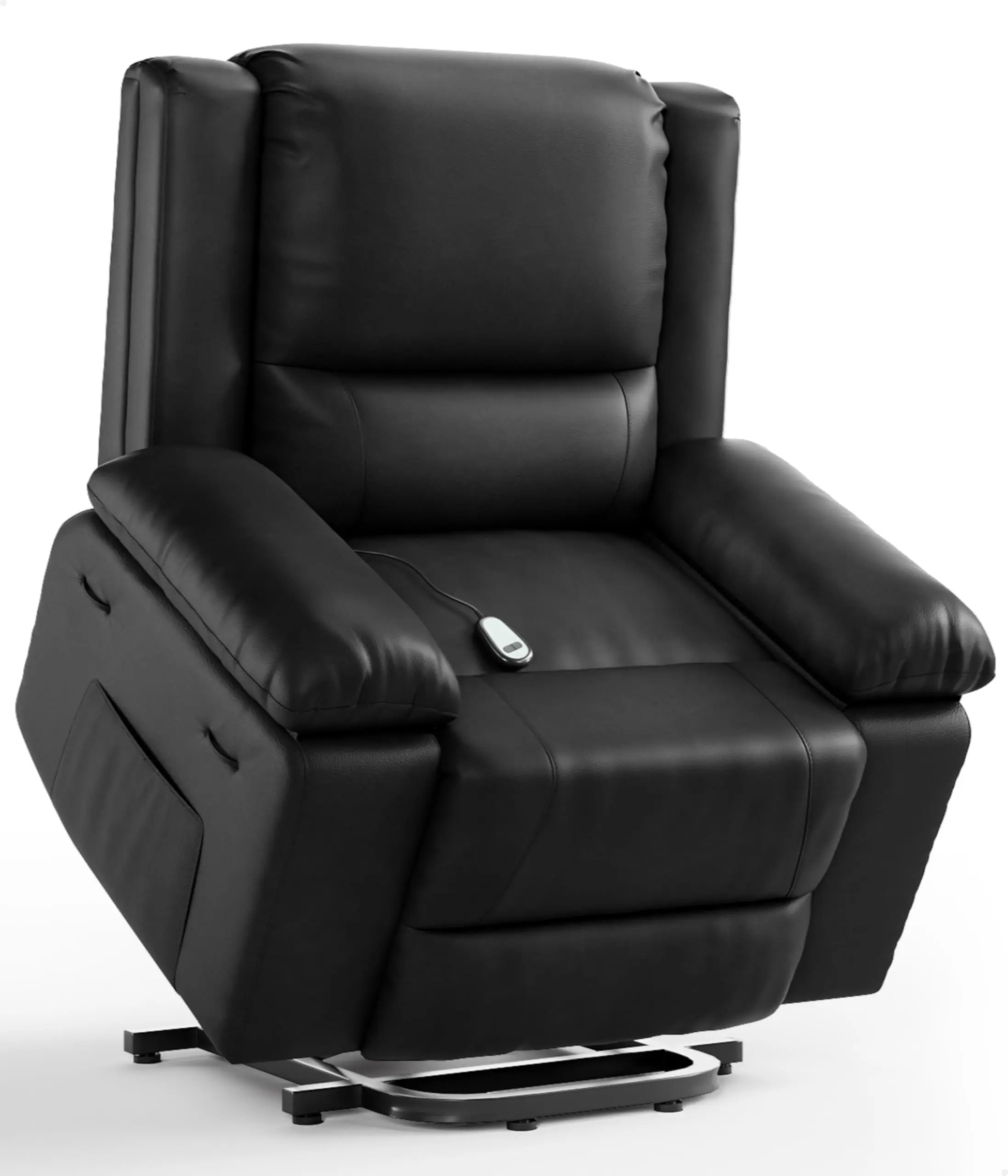 Gaomon Faux Leather Soft Electric Power Lift Recliner Chair - Effortless Power Lift, Heated Massage, Adjustable Back & Legs, Remote, 400lbs Weight Capacity, High-Density Foam, Metal Frame, 38.6x37.4x40.6in, Elderly Daily Use