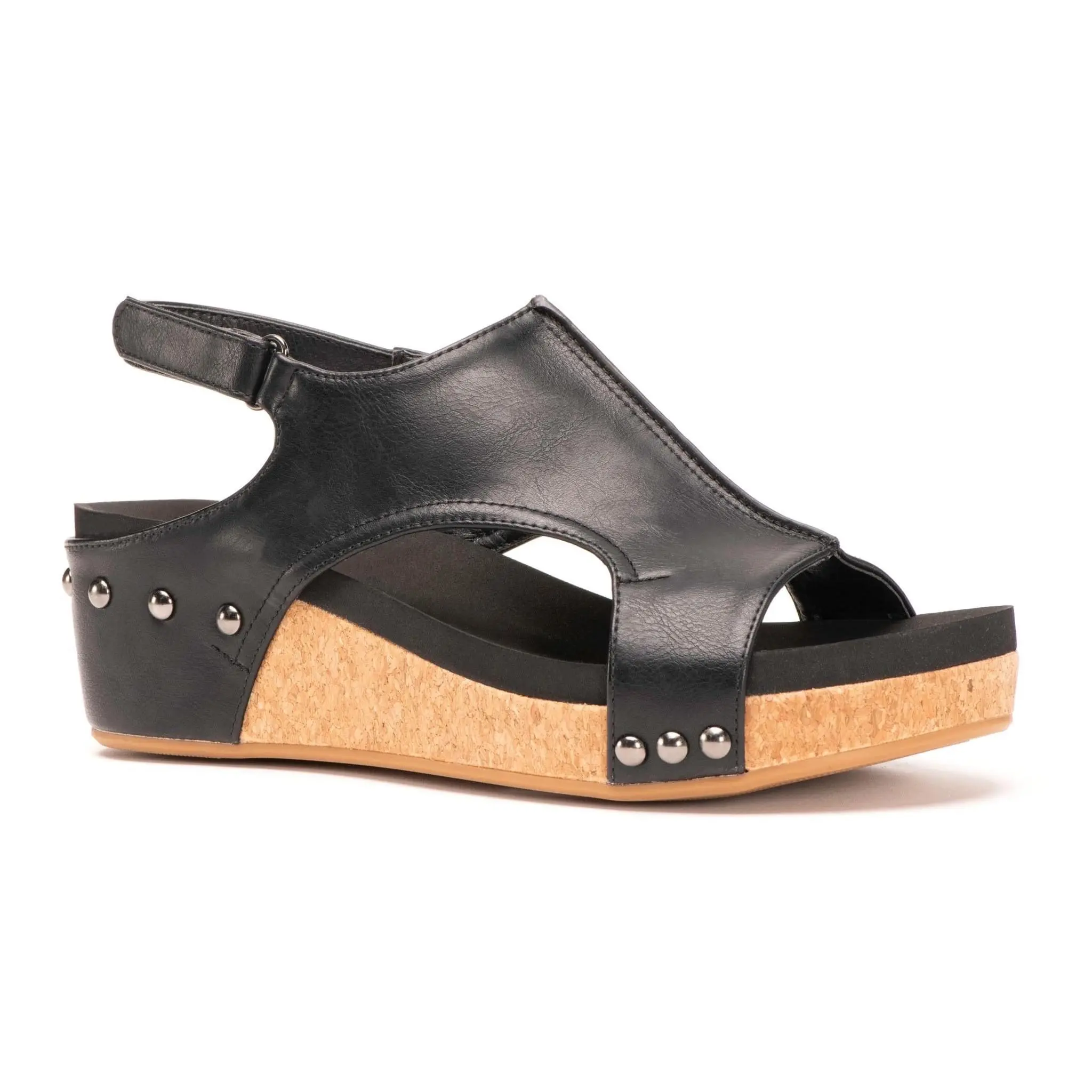 Corkys Black Volta II Wedges
