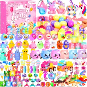 360 PCS Prefilled Easter Eggs Toy Set 120 Plastic Easter Eggs Filled with 240 Mini Toys & Stickers, Easter Egg Hunt Supplies, Classroom Prizes, Party Favors, Basket Stuffers for Kids