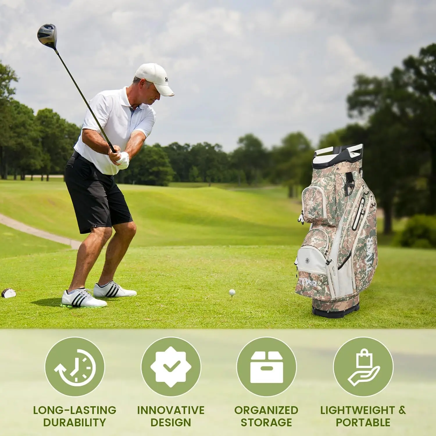 キャディーバッグ Awesome Golf／Limitless Clothes FOREMOST 2026 Men's 15-Way Golf Cart Bag – Full-Length Dividers