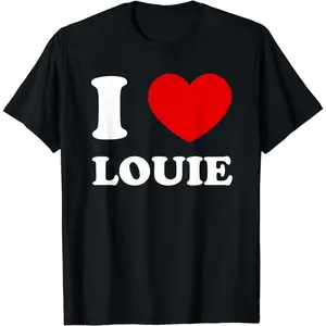Graphic Tees Cotton Short Sleeve I Love Louie I Heart Louie Funny Louie T-Shirt for Men Women equipment t-shirt classic cotton tee