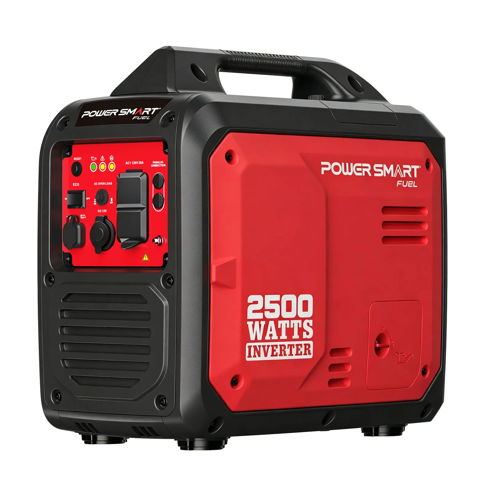 Powersmart 2500W Inverter Gas Generator - 39-Pound RV Ready, Fuel Efficient, Quiet, Portable, Parallel Capable, ABS, 5V USB Ports, Parts Coverage, Emergency Prep for Home/Camping (HB5020 HB5020C)