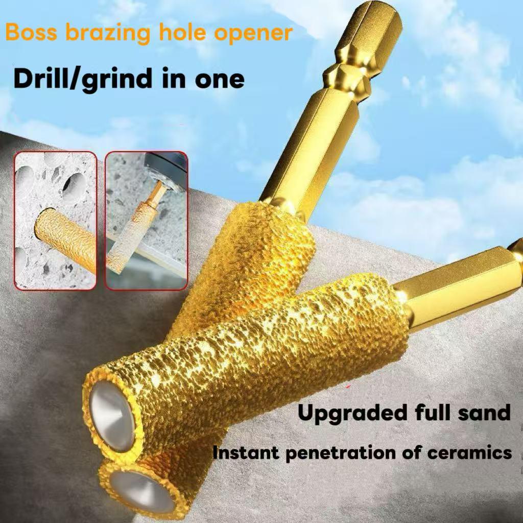 4pc Hexagonal Shank Emery Drill Bit for Dry Drilling onTile Marble Granite Concrete 6-12mm Wax CoreCooling No Water Needed