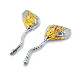 Badass Skull Hand Mirrors for Motorcycle (8mm/10mm Fit)