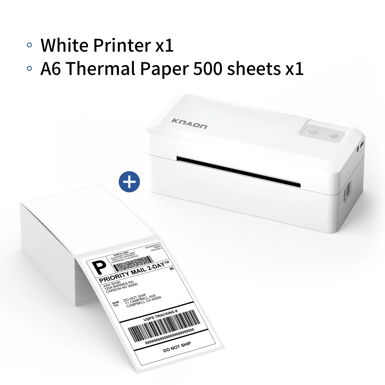 White Printer + Label Paper 500PCS