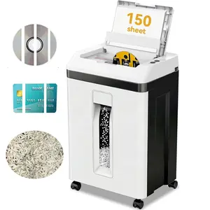 Acpouw 150-Sheet Auto Feed Micro-Cut Paper Shredder, P-5 High Security Heavy Duty for Home Office & Small Business, Shreds Credit Cards, CDs & Staples, Quiet Operation, 5.3-Gallon Pullout Bin for Confidential Documents