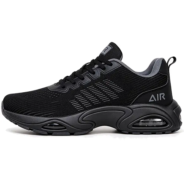 Men's 3D-Knitting Mesh Athleisure Shoes, Lightweight and Breathable Casual Trainers with Shock-Absorbing Air Cushion for Walking, Lightweight Sports Footwear, Braid, Rubber Sole, Lace-Up, Athletic Casual, Outdoor Wear, Shock-Absorbent, All Seasons, 7 CLRS