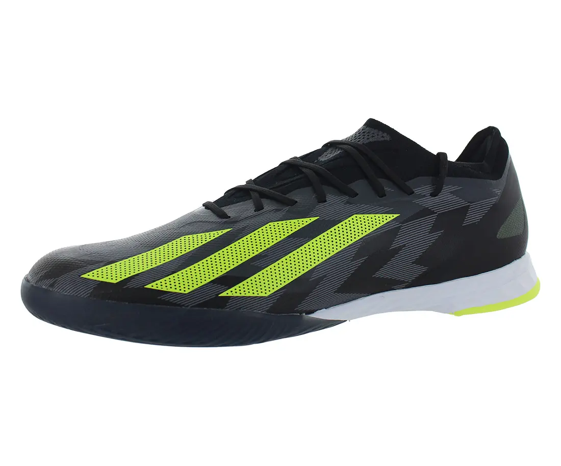 Adidas X Crazyfast Injection.1 IN Unisex Indoor Soccer Shoes, Sporty All-Seasons Lace-up Style in Core Black/Team Solar Yellow 2, Core Black/Team Solar Yellow 2/Grey Five