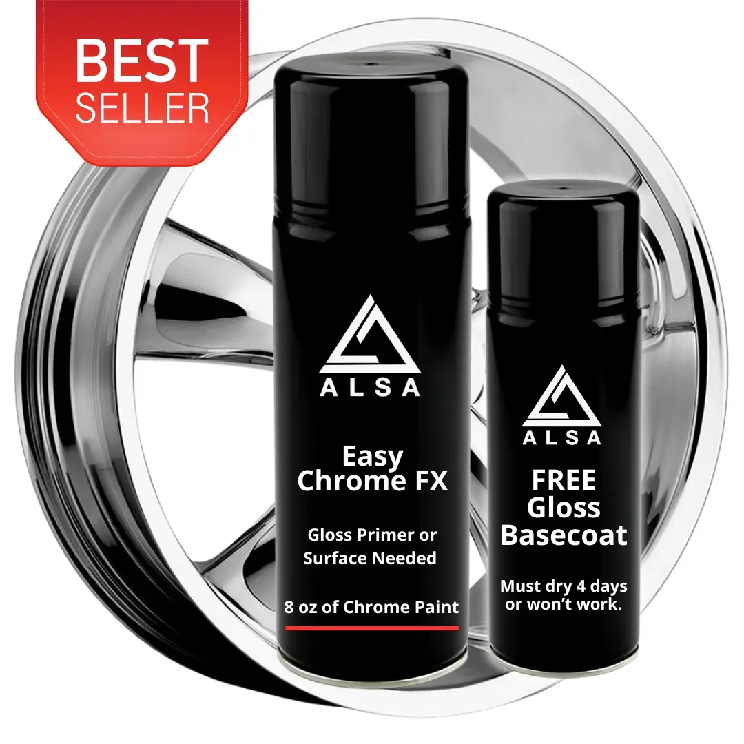 Alsa Easy Chrome FX 8 oz with Free Basecoat - Chrome Paint - True Mirror Finish - Automotive Paint