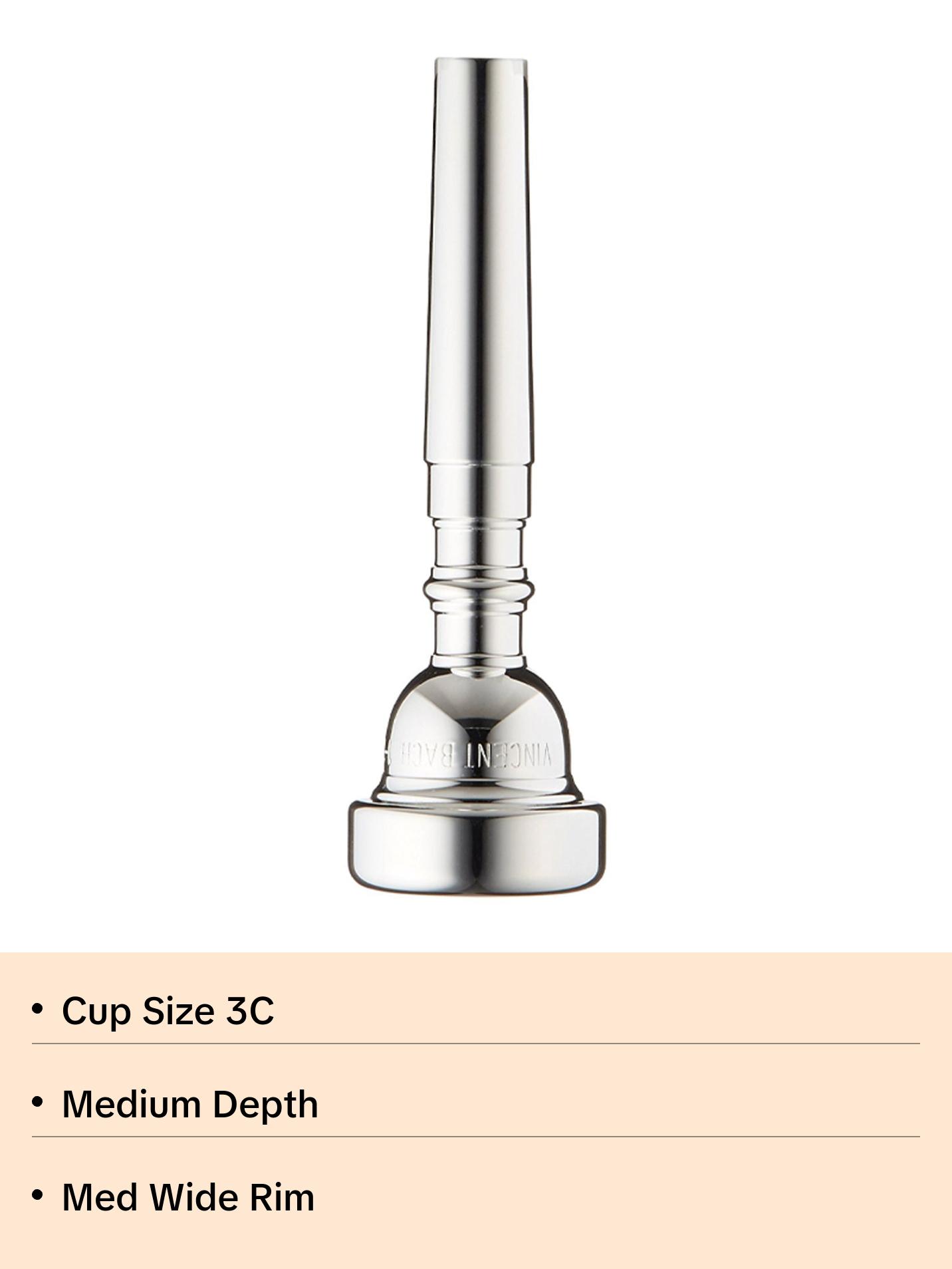 Bach Standard Silver Plated Trumpet Mouthpiece, 3C