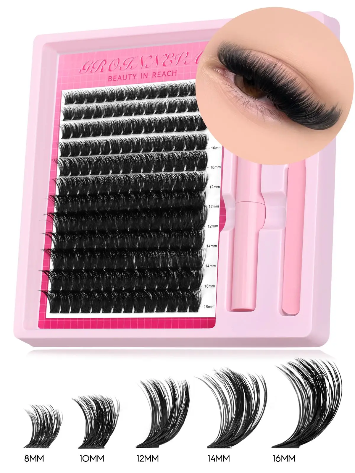 Lash Clusters Kit Fluffy Individual Lashes C Curl Cluster Eyelash Extensions 10-18mm DIY Lash Extension Kit Lash Bond and Seal 2026 New