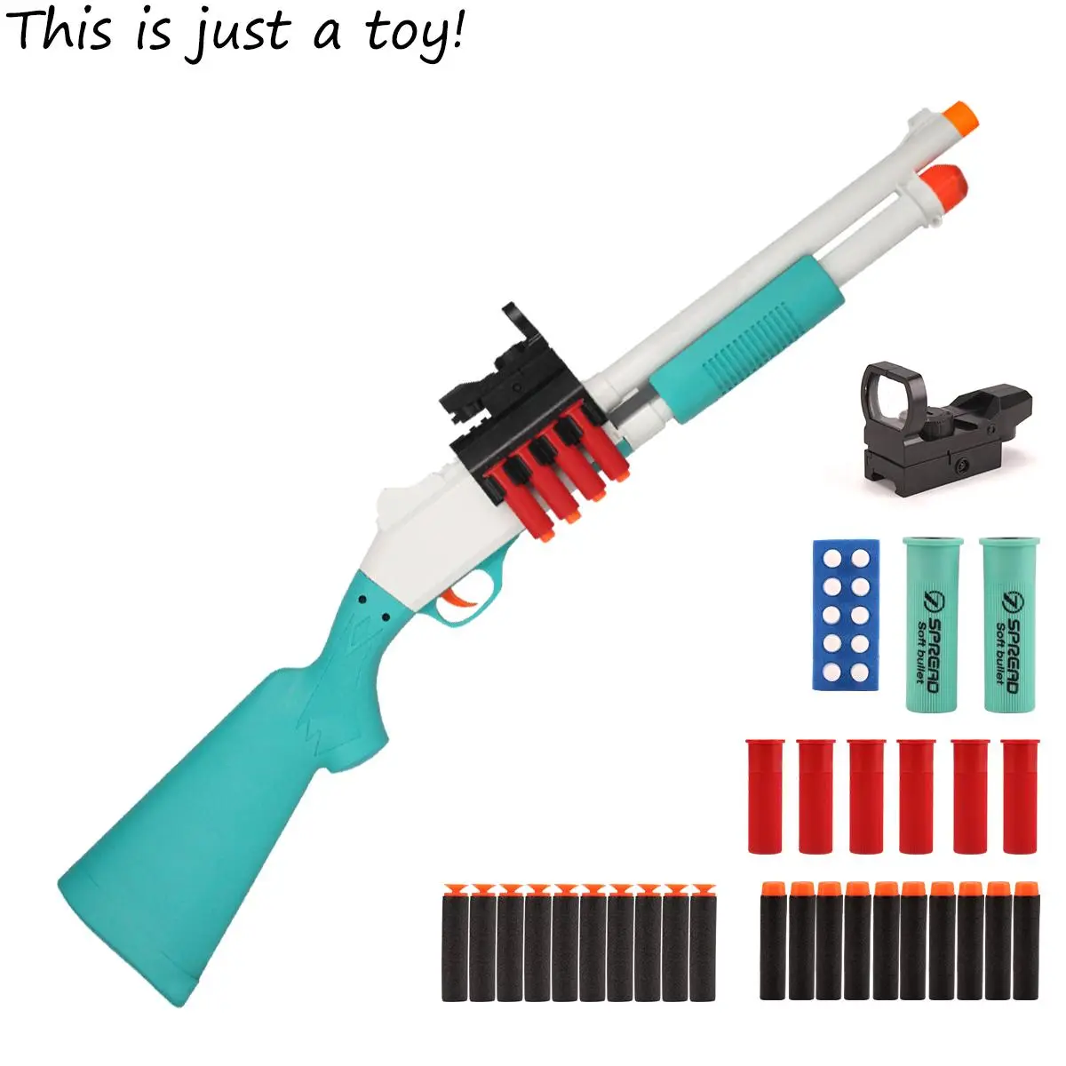 JH2027B Manual Trigger Soft Foam Safety Dart Blaster Toy - Handheld Spring-Powered Launcher with Darts, Unisex Ages 12+ Toy for Exciting Outdoor Play, Encourages Active Play, Christmas & Birthday Gift for Backyard Battles