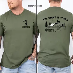 Night Life Night Hunting T-Shirt – Glitch Coyote Predator Hunter Graphic Tee, Outdoor Hunting Season Shirt