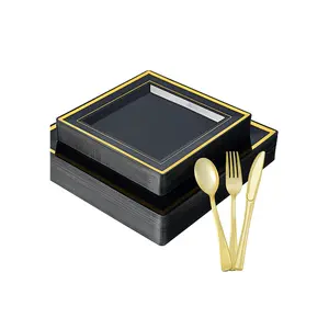 Bulk Plastic Tableware Sets | Case Disposable Tableware for Cakes, Salads, Appetizers