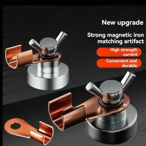 2PCS Strong Magnetic Welding Ground Clamp, High Temperature Resistant Welding Magnet Grounding Device-10
