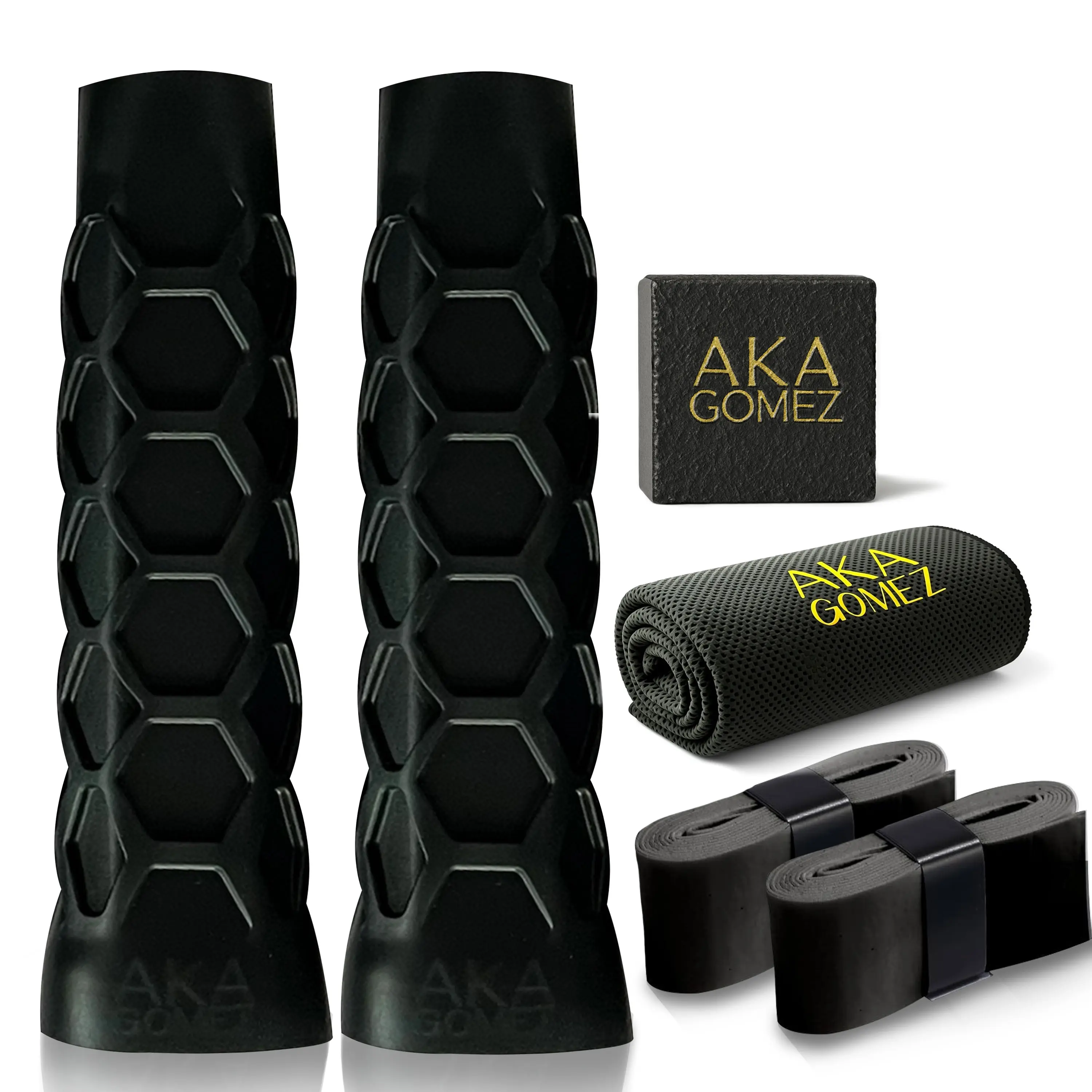 AKA Gomez Pickleball Grip Kit – 2 Overgrips, Anti-Slip Bands, Paddle Cleaner & Towel