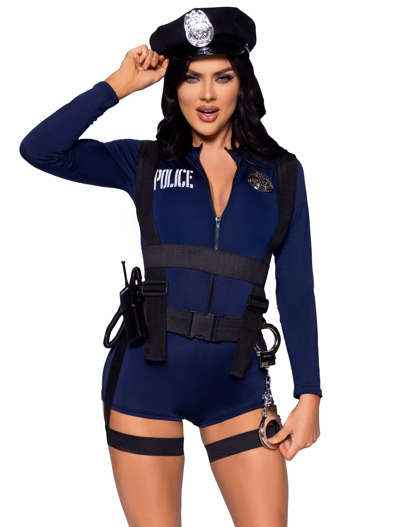 Handcuff Hottie Cop Halloween Costume Romper