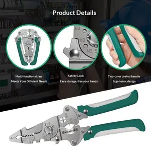 18 in 1 Multi Tool Multifunctional Folding Pliers Heavy-Duty Collapsible Electrician's Wire Stripper, Crimper & -Grade High Carbon Steel Tool Suitable for All Electrical Work, Precision Wire Strippin