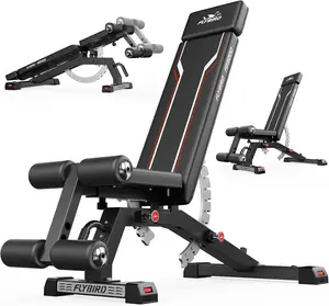 FLYBIRD Strength Training Bench for Home Gym, Adjustable Weight Bench can be Folded for Storage/Vertical Storage, Space-Saving Workout Bench
