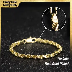 Holylegend 14K Real Gold-Plated Rope Cuban Concave Figaro Byzantine Franco Bracelet 8" Length 6mm/8mm/10mm Width Diamond Cut No Fade Radiant Finish Infinity Heart for Women