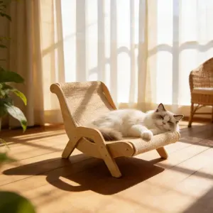 Scratcher Cat recliner scraper board anti-scratch cat nest wooden sword hemp grinding claws scratching pad pet hammock sofa toy carton Kitten Homemade favorite gift Cushioned Cat Scratching Board Pad cat catio wood stand indoor  Multi-Func