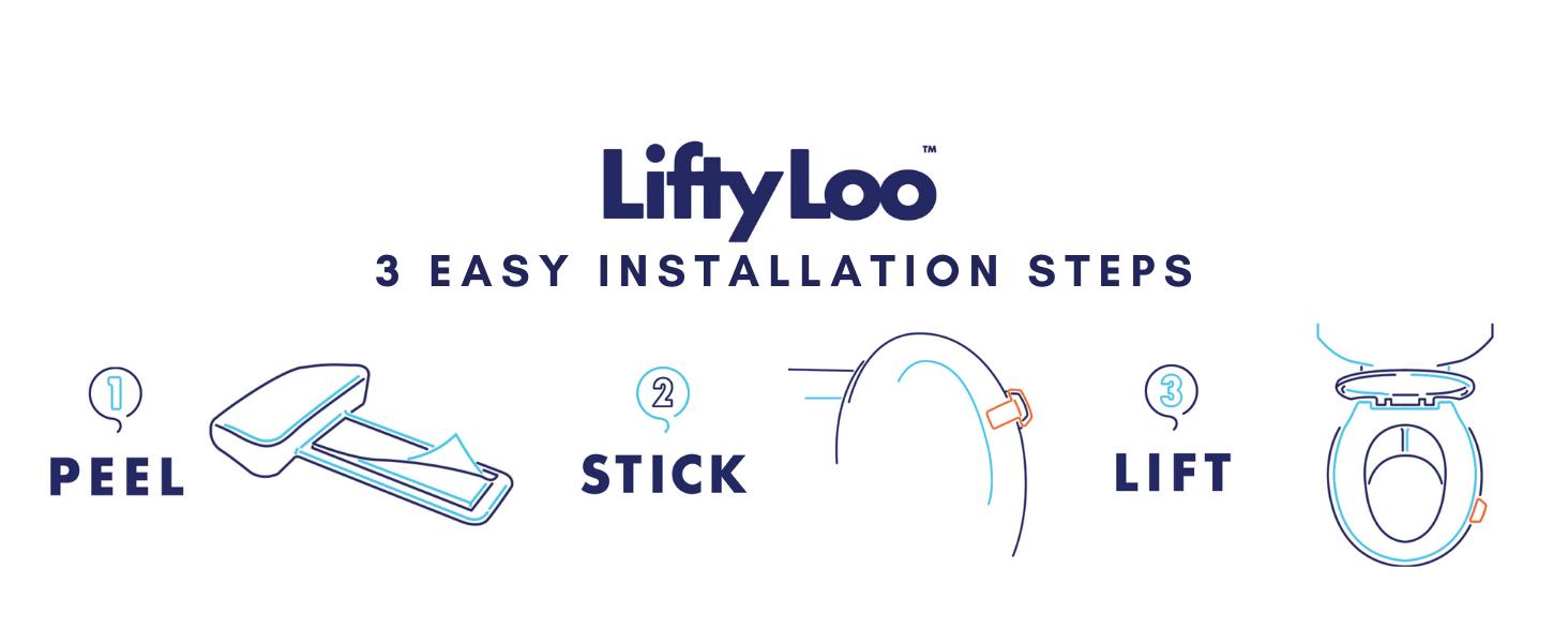 Lifty Loo Toilet Seat Handle & Lid Lifter - 2 Pack. Lift More. Less Mess. (GLOW IN THE DARK)