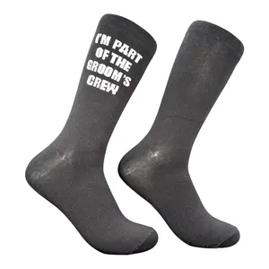 Men's Im Part Of The Grooms Crew Socks Funny Sarcastic Groomsmen Graphic Novelty Footwear For Men Funny Graphic Socks Comfortable Fitted Spandex Cotton
