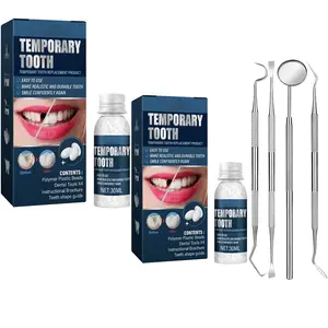2 Pack Tooth Repair Kit, Moldable Tooth Filling Repair Kit with 4 Dental Tool, Dental Care Kit Fixing The Missing and Broken Replacements, DIY Natural Filling Fake Teeth,Smile Confidently Again