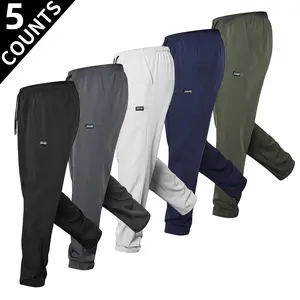 5-piece men's casual pants solid color regular version adjustable drawstring waist elastic waistband composite fabric with 5 versatile colors suitable for daily leisure and training SpringStatements