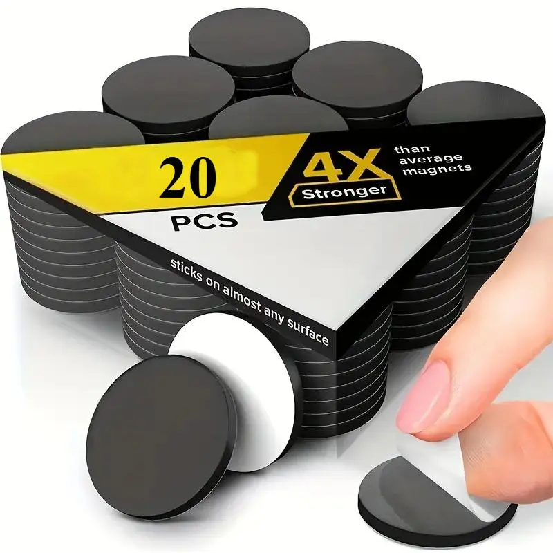 Self-Adhesive Round Magnets, Circle Magnets, Sticky Magnets, Stick on Magnets, Flexible Magnetic Stickers for Photos & Office Use, Whiteboard & Blackboard Magnets, Multiple Sizes Available, Magnetic Item