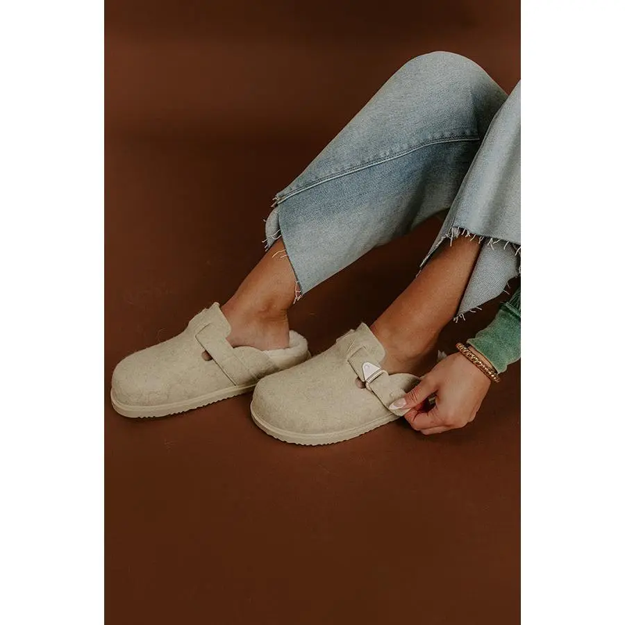 Portland Felt Mule Clogs in Oatmeal