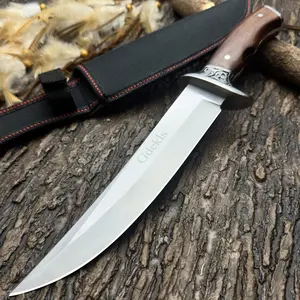 Gdekls Camping hiking knife, 1095 high-carbon steel straight knife, exquisite solid wood handle, extremely practical for outdoor activities