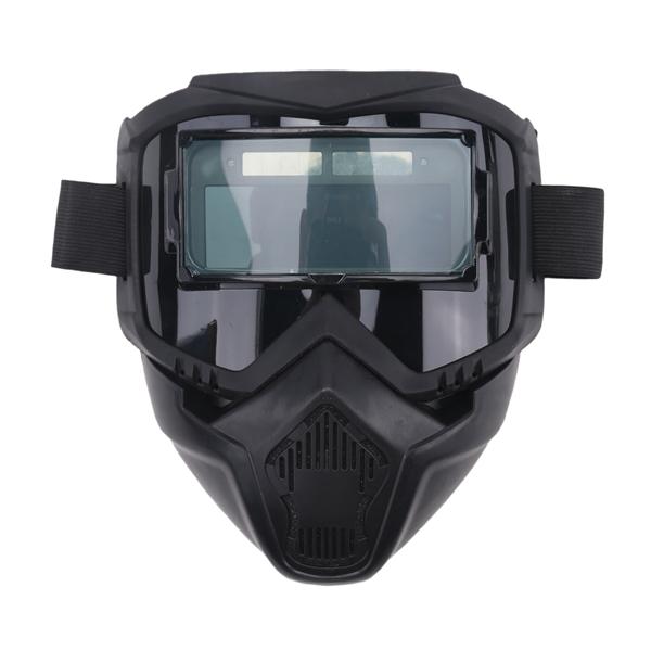 PC Auto Darkening Welding Glasses with Adjustable Strap & Removable Lens Anti-Splash Face Shield for Arc MIG TIG Welder