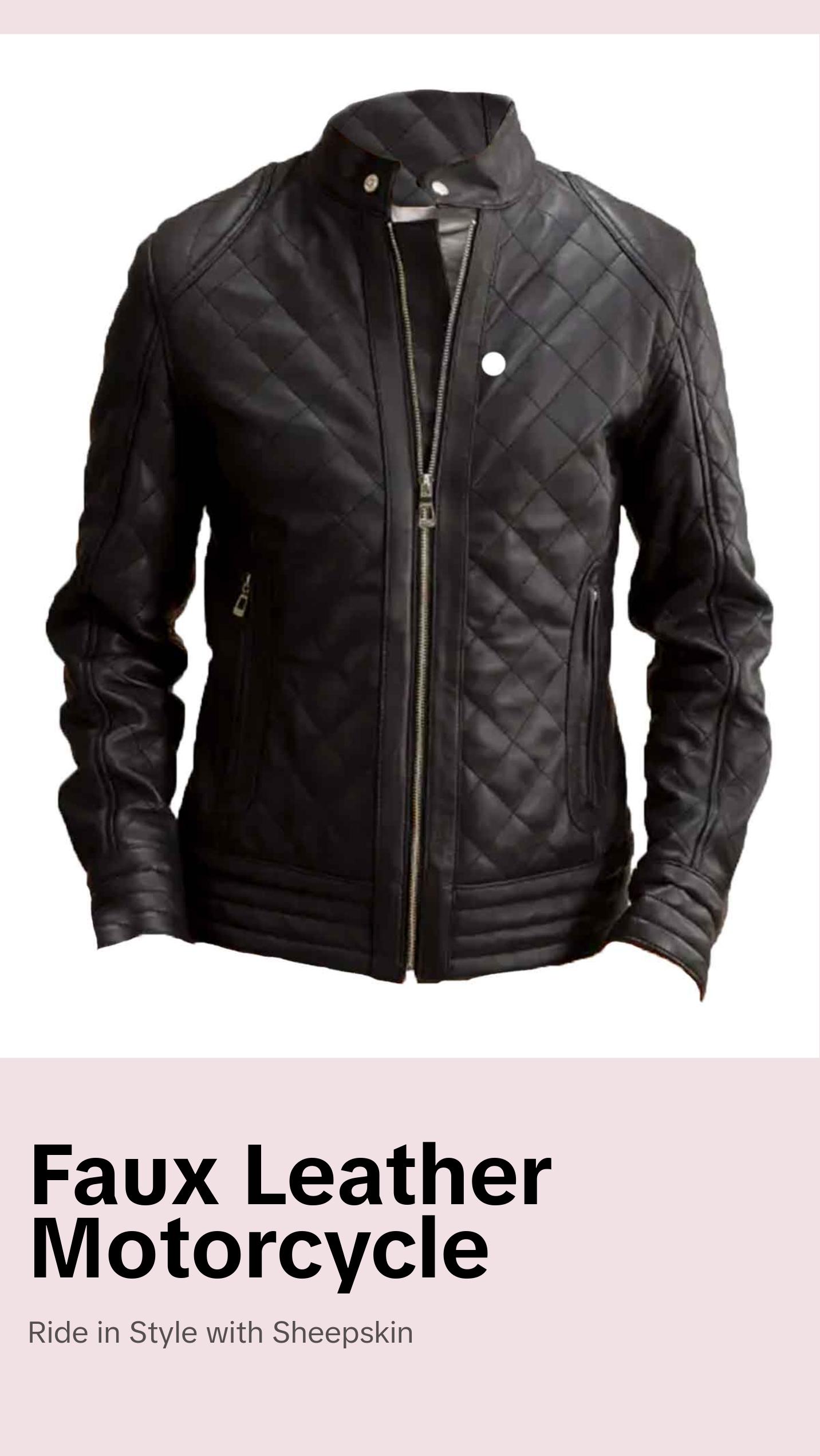 MotorCycleJackets Men’s Black Faux Racer Leather Jacket