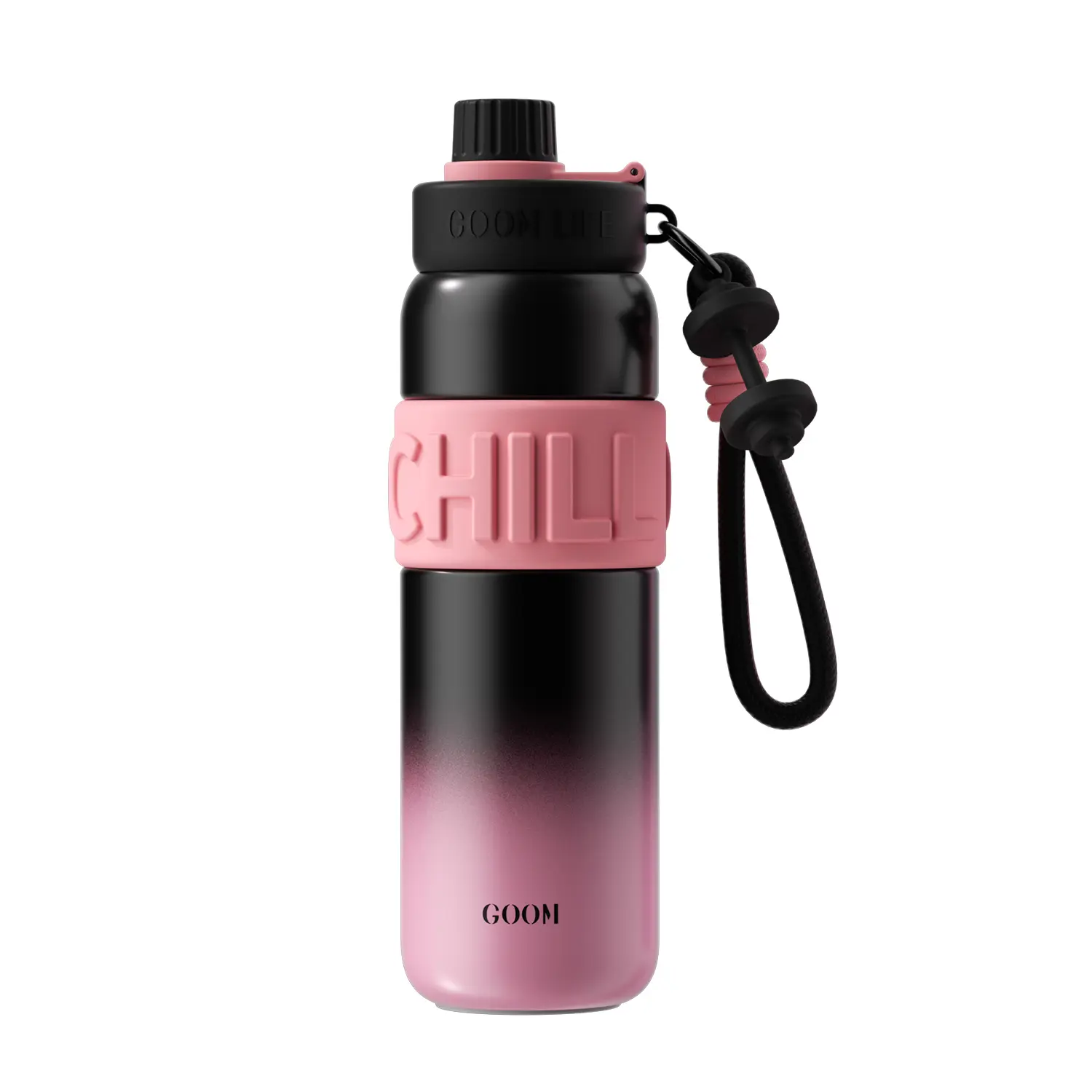 GOOM 23oz Stainless Water Bottle - Lightweight, Leakproof, Detachable, Portable Vacuum Flask with 3 Ways to Drink for Light Sports & Daily Use