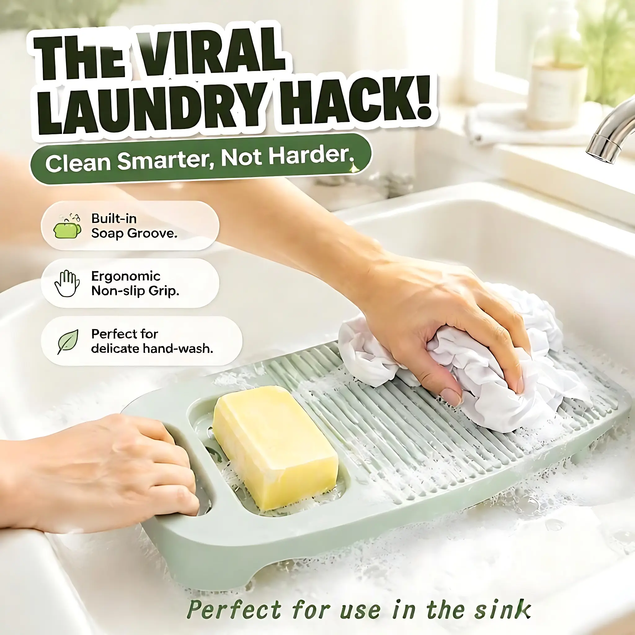 Thickened small plastic laundry scrubbing board for home use durable laundry washing tool for hand washing clothes compact laundry board for laundry tub