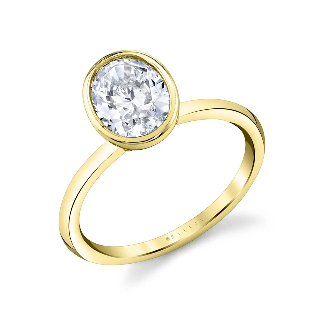 Sylvie Oval Cut Bezel Set Engagement Ring - Cliodhna SKU: S2226-0004Y20O