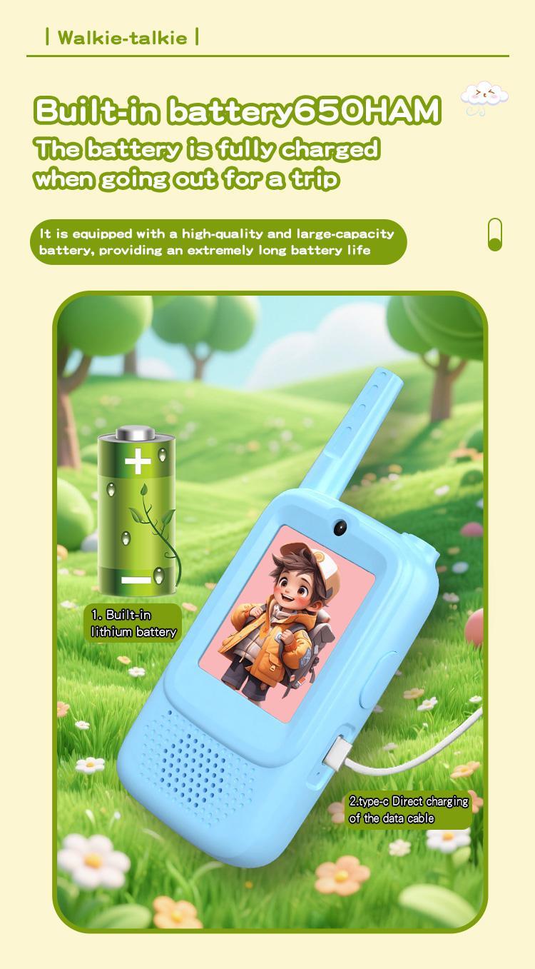 Video call intercom christmas gift Handheld 2 Pack RechargeableVideo Intercom Kids Walkies Talkies, IndoorOutdoor Toys for Family Games, Outside, Camping