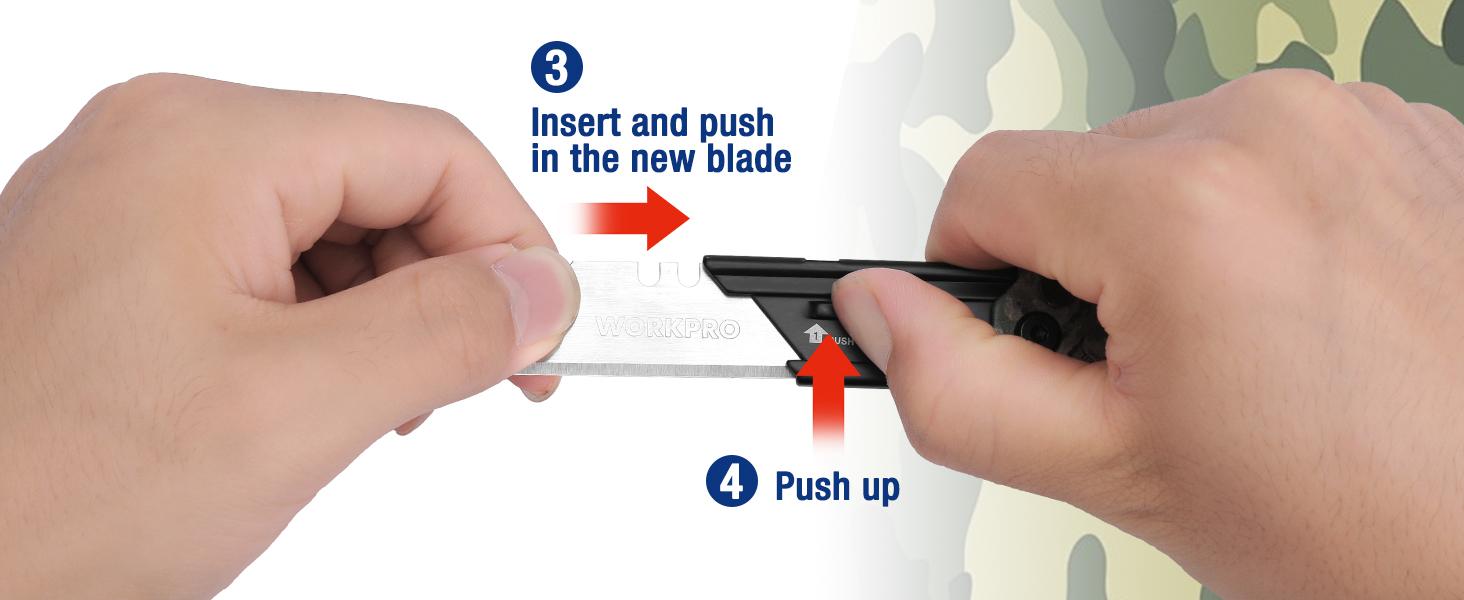 #SpringGlowUp WORKPRO 3-Pack Folding Utility Knife, Quick Change Blades Box Cutter, EDC Foldable Pocket Utility Knife Sets with Belt Clip