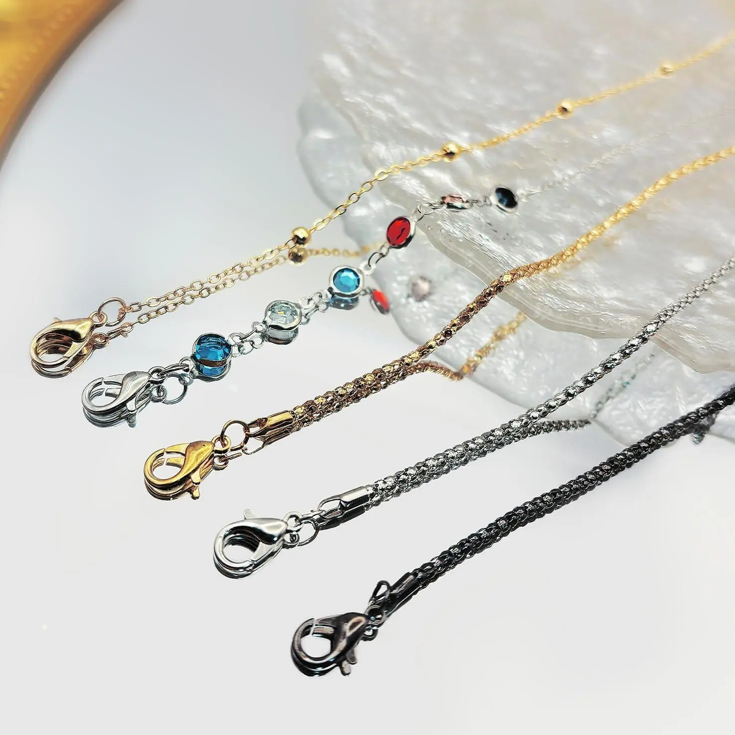 Women's 8-Pcs Beaded Eyeglass Chain Set - Neck Strap Holders, Sunglasses Holder Clip, Ear Hooks, Stylish Jewelry for Females Who Wear Glasses, Gift for Mother, Grandma, Teacher, Glasses Ear Hook, Female Who Wears Glasses
