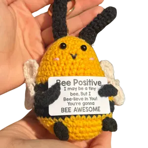 Positive Bee Keychain! Emotional Support Plushie Keychain!