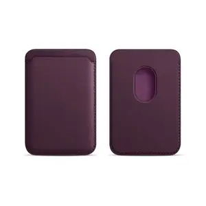 Minimalist magnetic phone wallet, suitable for both men and women.MagSafe Wallet, Magnetic Ultra-Thin Phone Wallet, 3 Card Slots, Compatible with iPhone 17/16/15/14/13/12 Pro Max Plus Air Series, RFID-Blocking Synthetic Leather, Purple