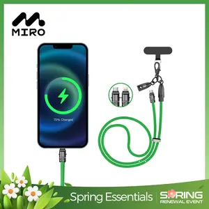 SnapCharge 2-in-1 Charger Lanyard: 1/3-Pack! 60W PD, Anti-Drop Clip – Hands-Free for Commute/Creators/Outdoor/Travel!