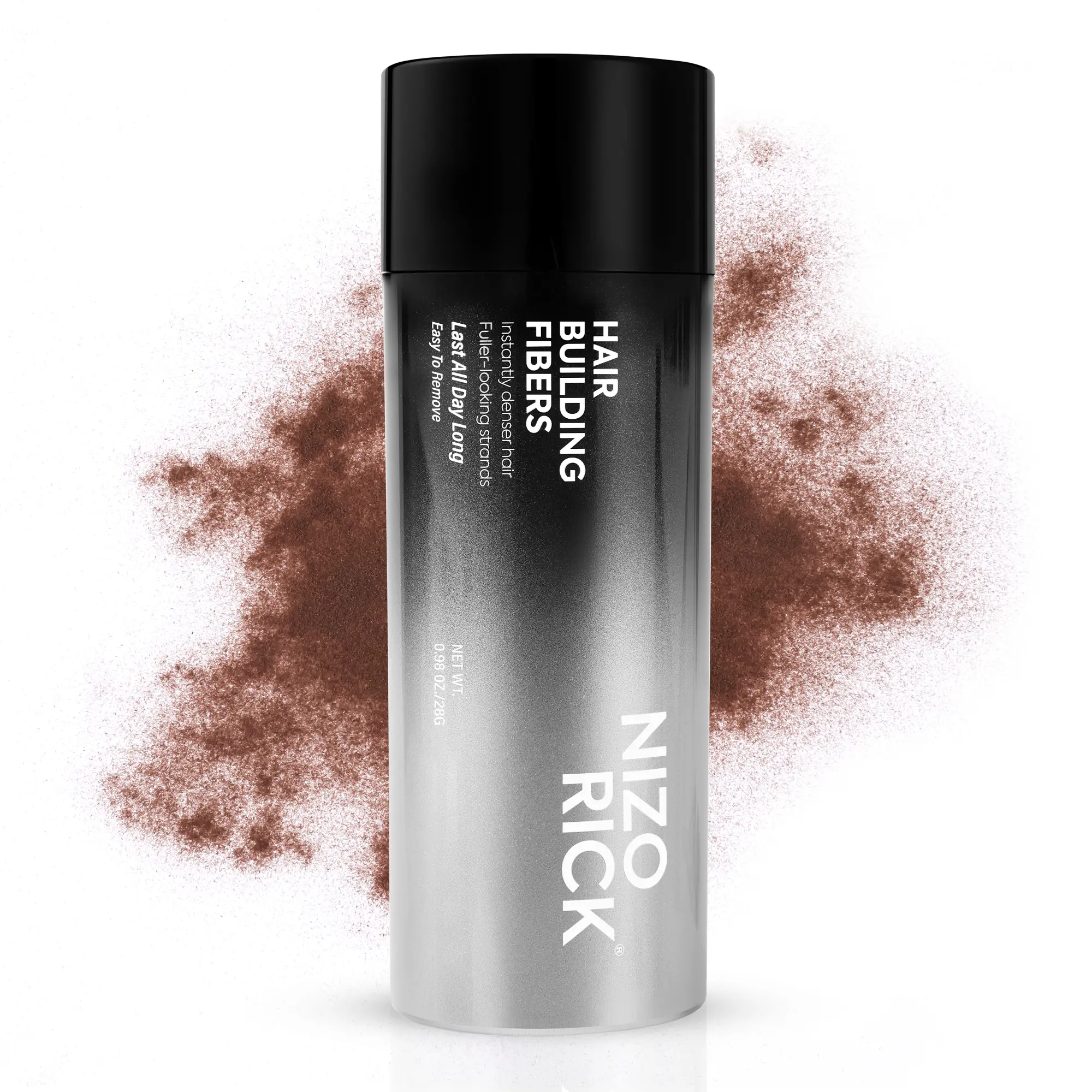 NIZORICK Hair Building Fibers for Thinning Hair – Instant Fuller Hairline, Natural Hair Volume & Bald Spot Concealer, Waterproof Root Cover Up Powder for Men & Women, 28g