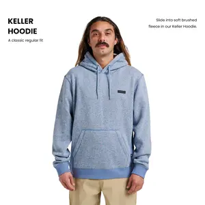 Quiksilver | Keller Hoodie - Autumn Fitted Pullover | Long Sleeve | Soft Polyester Fleece | Classic Regular Fit | Kangaroo Pouch Pocket | Menswear Top