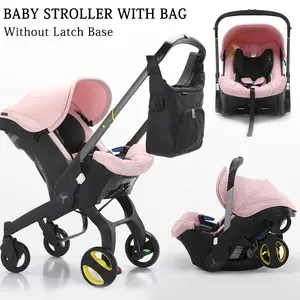 Foldable Baby Stroller with Free Bag,Newborn Stroller,Equipped with Chest Clip,One-Click Contraction Function,Alloy Metal Material, Foldable 4-wheel Travel Toddler Stroller, Stroller & Basket & Carrycot, Suitable for Travel