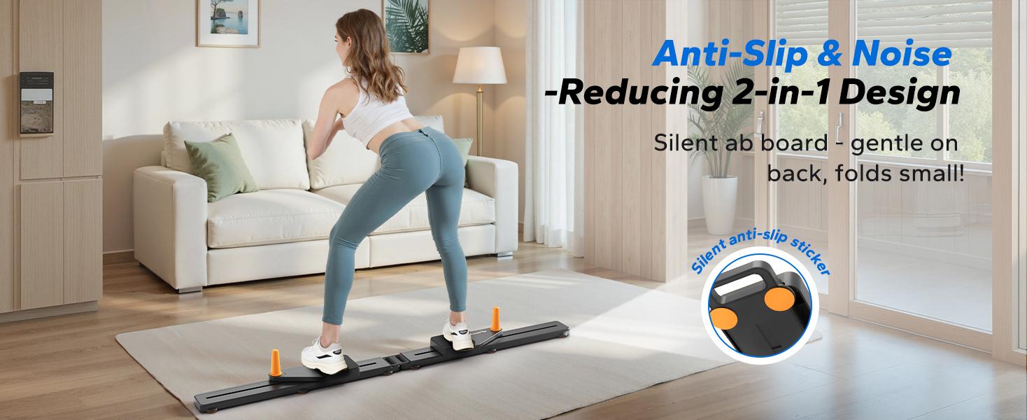 【Live Only】Merach Multi-functional Adjustable Ab Exercise Board, Split Ab Slide Roller Board, Home Pilates Reformer with Knee Mat for Home Gym Core & Ab Strength Training, Abdominal Crunch Machine, TikTokShopBlackFriday SpringStatements