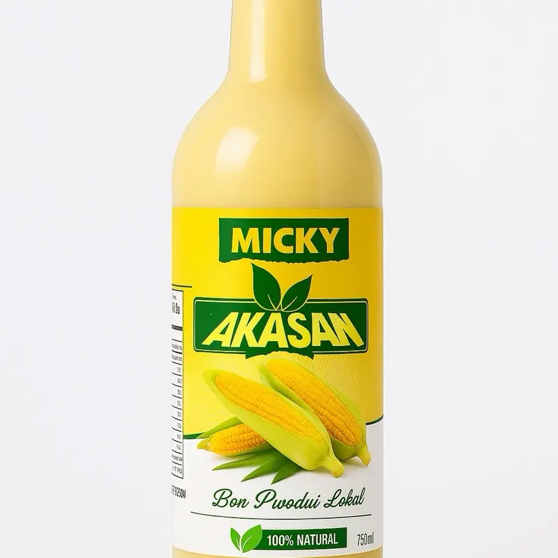 Micky Akasan 750ML- Authentic Haitian Cream with Corn & Premium Cream for Holidays Dessert Pairings & Gifts